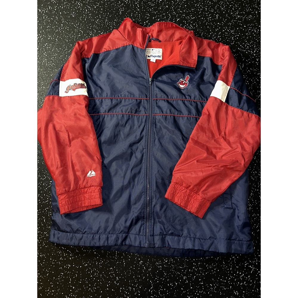 Vintage Cleveland Indians Majestic MLB Genuine Merch Navy SIZE XL Jacket Playoff